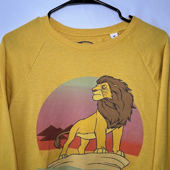 Disney The Lion King Crew Neck Sweatshirt Womens Size Medium Yellow‎ Long Sleeve - Picture 3 of 9
